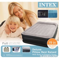 Intex Deluxe Raised Pillow Rest Airbed Mattress with Built-in Pump, Twin, Full and Queen Sizes Available 551353093
